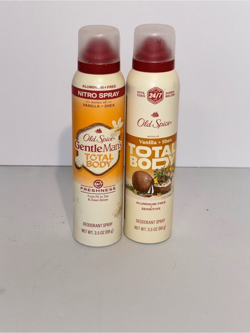 Old Spice Total Body Vanilla + Shea Deodorant Spray Bundle - Cream & Gold